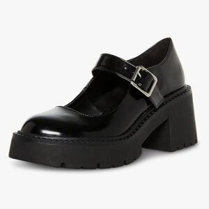 Madden Girl Thunderr Mary Jane Heels Black Chunky Lug Sole Womens 11M Y2K Goth